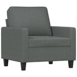 vidaXL Ensemble de canapés 3 Pièces avec coussins Gris foncé Tissu