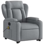 vidaXL Fauteuil de massage inclinable Gris clair Tissu