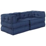 vidaXL Unité de canapé modulaire 2 Pièces Indigo 140 x 70 x 56 cm Tissu