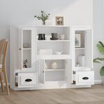 vidaXL Buffets 3 Pièces blanc bois d'ingénierie