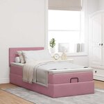 vidaXL Lit ottoman avec matelas et LED rose 80x200cm velours