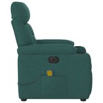 vidaXL Fauteuil de massage inclinable électrique Vert foncé Tissu