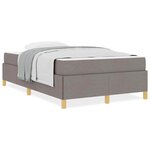 vidaXL Lit à ressorts avec matelas Taupe et blanc 120 x 200 cm tissu