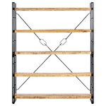 vidaXL Bibliothèque à 5 niveaux 140x30x180 cm Bois de manguier solide