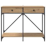 vidaXL Table console avec tiroir Chêne artisanal 100 x 39 x 78 5 cm