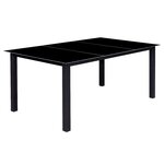vidaXL Mobilier à dîner d'extérieur pliable 9 Pièces Aluminium Noir