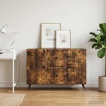 vidaXL Buffet Chêne fumé 89 x 34 5 x 60 cm Bois d'ingénierie