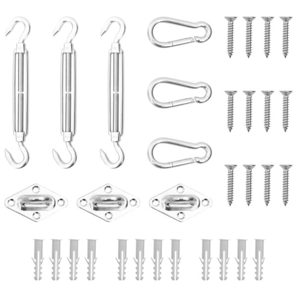 vidaXL Jeu d'accessoires de voile d'ombrage 9 Pièces Acier inoxydable