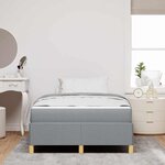 vidaXL Cadre de lit avec matelas Gris clair 120 x 190 cm tissu