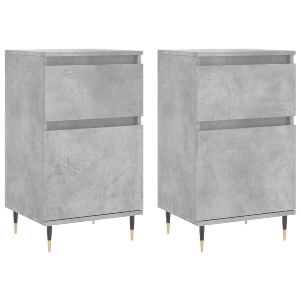 vidaXL Buffets 2 Pièces gris béton 40x35x70 cm bois d'ingénierie