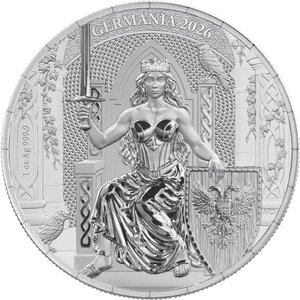 Pièce de monnaie en Argent 5 Mark g 31.1 (1 oz) Millésime 2026 Germania GERMANIA (PRÉCOMMANDE)