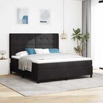 vidaXL Lit à ressorts avec matelas Noir 180 x 200 cm Velours