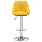 vidaXL Tabouret de bar Jaune moutarde Velours