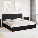 vidaXL Cadre de lit avec rangement et tête de lit Noir 200 x 200 cm