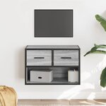 vidaXL Meuble TV sonoma gris 60x31x39 5 cm bois d'ingénierie et métal