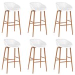 vidaXL Ensemble de bar 7 Pièces Blanc