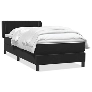 vidaXL Sommier à lattes de lit avec matelas noir 90x210 cm velours