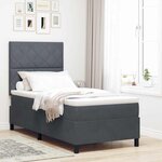 Lit à ressort vidaXL avec matelas et LED Gris foncé 100x200 cm Velours