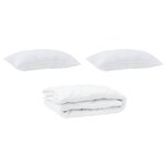 Duvet avec coussins Argyle 3 Pièces Blanc 200 x 200 cm Microfibre