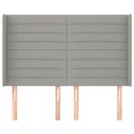 vidaXL Tête de lit avec oreilles Gris clair 147x16x118/128 cm Tissu