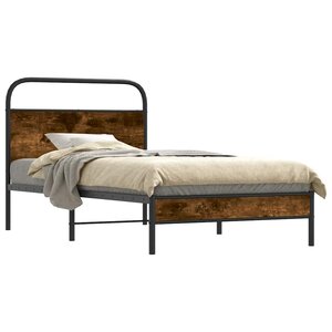 vidaXL Cadre de lit sans matelas 90x200cm chêne fumé bois d'ingénierie