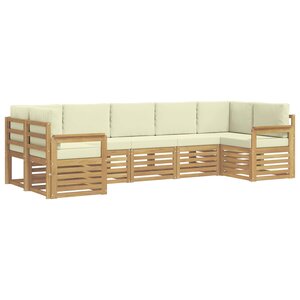 vidaXL Ensemble de canapés d'extérieur 6 Pièces Blanc et Crème