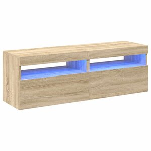 vidaXL Meubles TV avec lumières LED 2 Pièces Chêne sonoma 60x35x40 cm