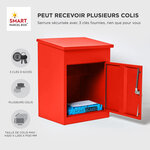Boîte à colis moyenne 1 porte Rouge à accès frontal Acier galvanisé SMART PARCEL BOX™