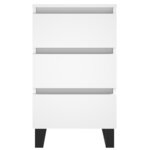 vidaXL Tables de chevet 2 Pièces blanc 40x35x69 cm bois d’ingénierie