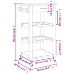 vidaXL Chariot de cuisine MONZA 48x40x90 cm bois massif de pin