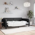 vidaXL Lit de repos sans matelas noir 100x200 cm tissu