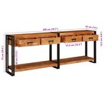 vidaXL Tables console avec tiroir 2 Pièces Marron Bois d'acacia massif