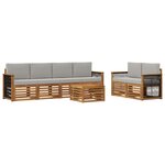 vidaXL Ensemble de canapés d'extérieur 7 Pièces Naturel et gris clair