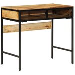 vidaXL Bureau 80x50x75 cm Bois Massif Manguier Brut