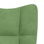 vidaXL Chaise à bascule avec repose-pied Vert clair Velours