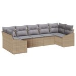 vidaXL Ensemble de canapé de jardin 7 Pièces Beige et Gris clair