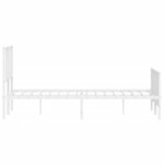 vidaXL Cadre de lit métal sans matelas et pied de lit blanc 140x200 cm