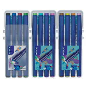 FriXion Fineliner Stylo feutre encre gel effaçable pointe fine 1,3 mm - 12 couleurs assorties (paquet 12 unités)