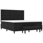 vidaXL Lit à ressorts avec matelas et banc Noir 180x200 cm Tissu