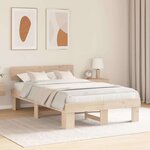 vidaXL Cadre de lit Marron 135 x 190 cm Bois massif en pin