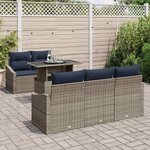 vidaXL Ensemble de canapé de jardin avec coussin 6 Pièces Gris polyrotin