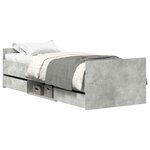 vidaXL Cadre de lit sans matelas gris béton 90x190 cm