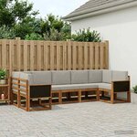 vidaXL Ensemble de canapés d'extérieur 7 pc Naturel et gris clair