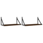 vidaXL Étagères murales 2Pièces chêne marron 60x25x25 5cm bois ingénierie