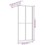 vidaXL Paroi de douche avec verre ESG transparent doré 80x195 cm