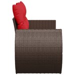 vidaXL Canapé de jardin avec coussins 2 places en résine tressée marron