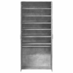 vidaXL Armoire à chaussures Gris béton 80x39x178 cm Bois d'ingénierie