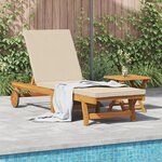 Transat roulant vidaXL avec table et coussin en bois d'acacia massif