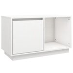 vidaXL Meuble TV Blanc 74x35x44 cm Bois de pin massif