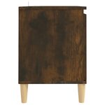 vidaXL Meuble TV avec pieds en bois solide Chêne fumé 103 5x35x50 cm
